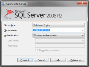 SQL Server Management Studio Connection Dialog
